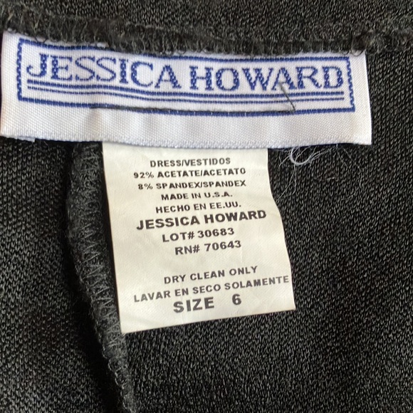 Vintage Sparkling Evening Black Gown Stretch Material Sz 6 - Picture 7 of 7